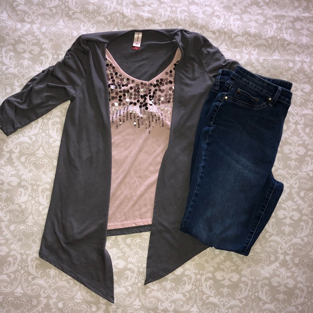Sequined Cami Sweater Combo